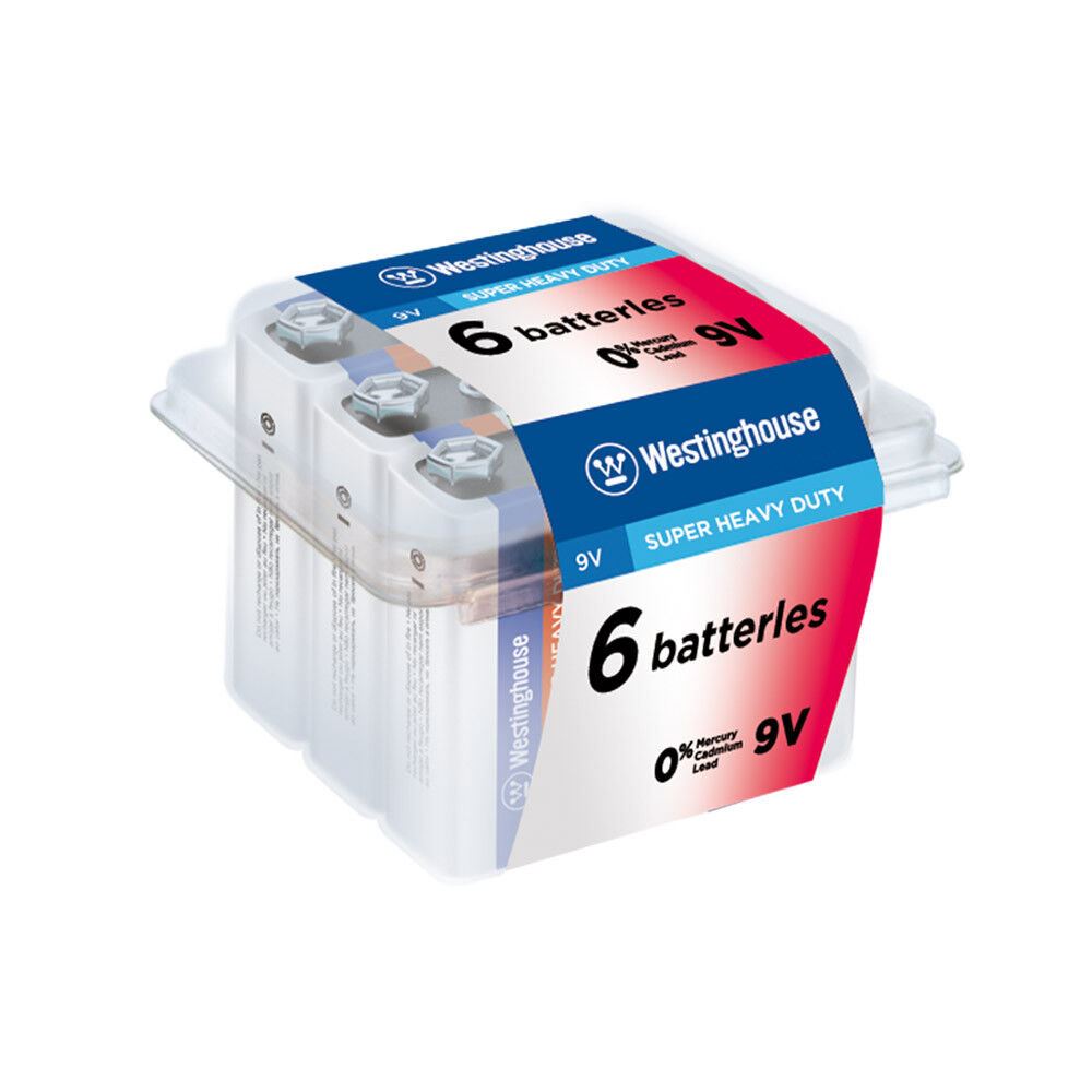 Сольова батарейка Westinghouse Super Heavy Duty 9V/6F22 Крона 6шт/уп plastic case