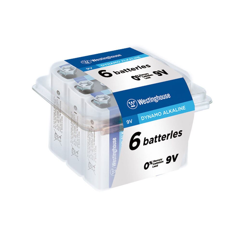 Лужна батарейка Westinghouse Dynamo Alkaline 9V/6LR61 Крона 6шт/уп plastic case