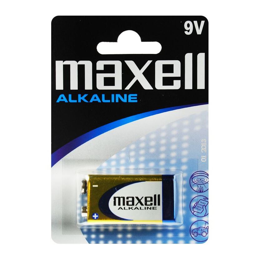 Лужна батарейка Maxell Alkaline 9V/6LR61 Крона 1шт/уп blister