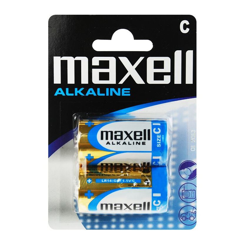 Лужна батарейка Maxell Alkaline C/LR14 2шт/уп blister