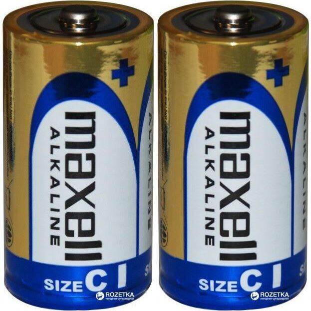 Лужна батарейка Maxell Alkaline C/LR14 2шт/уп shrink
