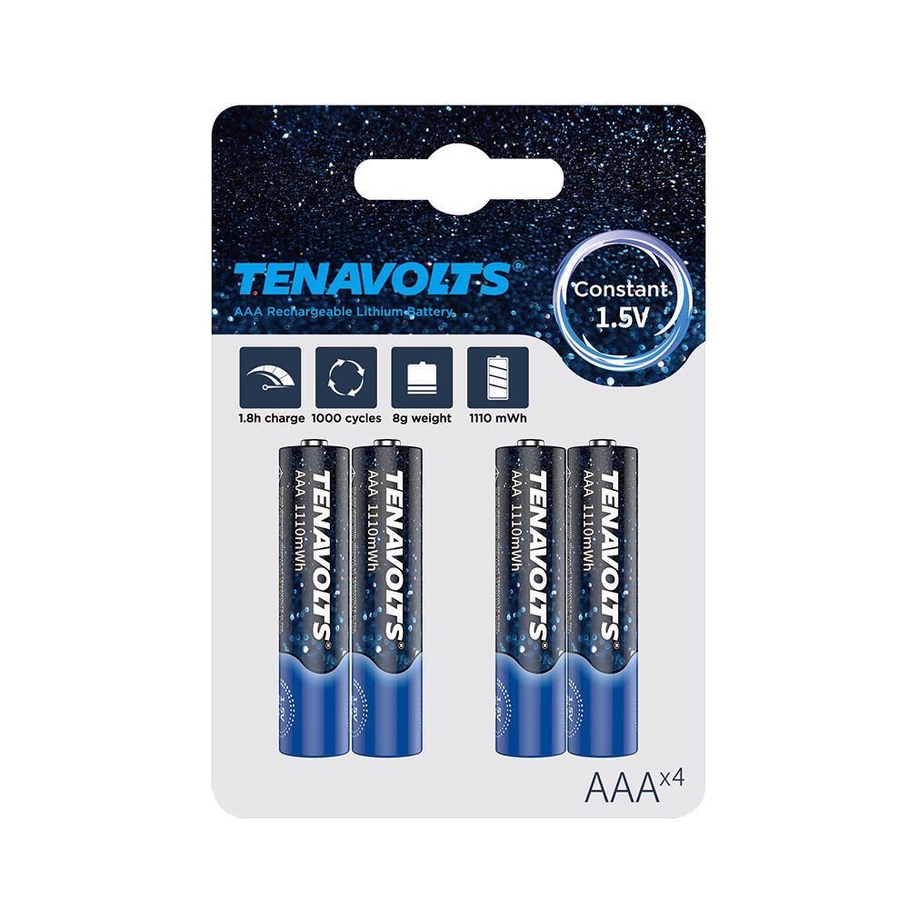 Акумулятор літієвий TENAVOLTS AAA 740mAh 1.5V 4шт./уп blister